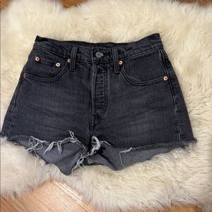 Levi’s 501 black denim shorts